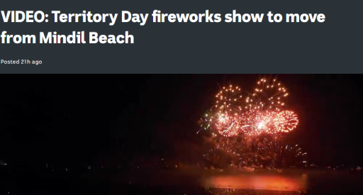 Territory Day fireworks at Mindil Beach