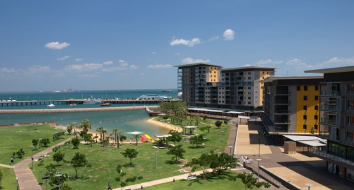 Darwin Waterfront lagoon and apartments