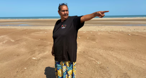 Larrakia custodian Helen Secretary supports the Lee Point defence housing project, despite opposition from others in the community. (ABC News: Jane Bardon)